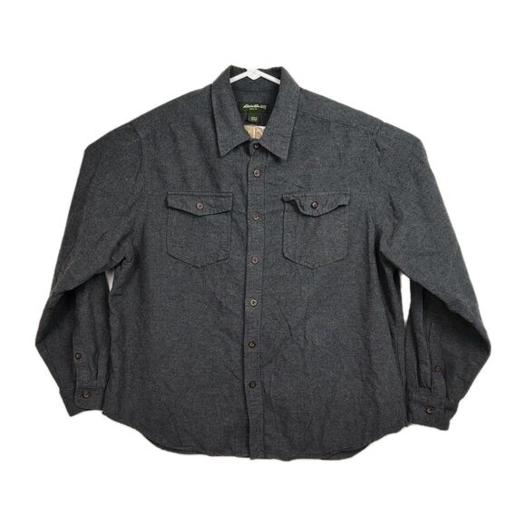 Eddie Bauer Other - Eddie Bauer Button-Up Flannel Shirt Men's XL Gray Long Sleeves Collared